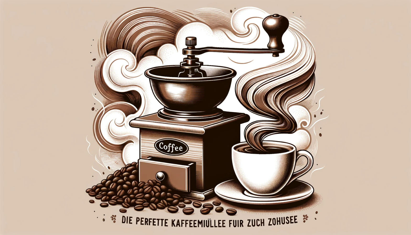 Kaffeemühle - Kaffeebohnen mit der Handmühle